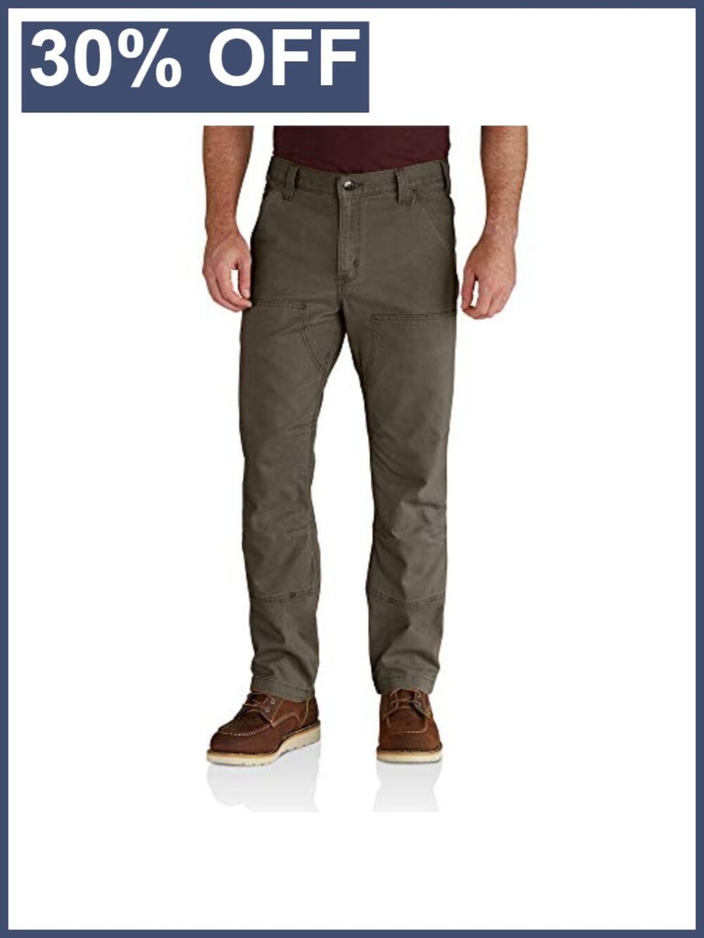 Relaxed Straight Double-Front Dungaree Work Pants Stretch Canvas